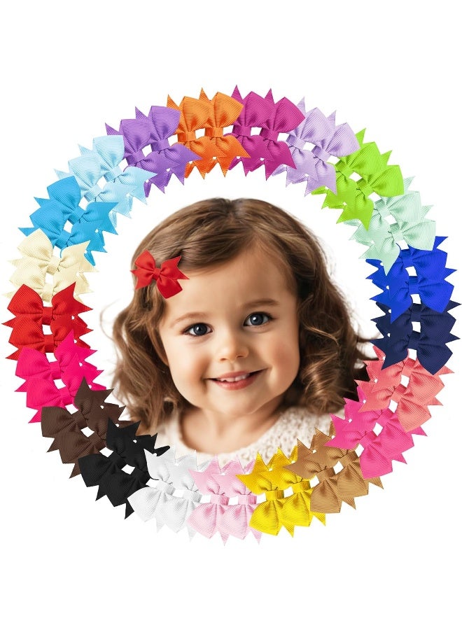 Hoewina Baby Hair Clips, 42PCS 2" Fully Lined Hair Bows for Girls, Toddler Hair Accessories for Girls, Alligator Hair Clips for Girls Toddlers Baby Kids Teens - Image 1